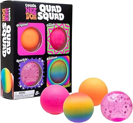 Schylling NeeDoh Teenie Quad Squad Needoh 4 Pack - Sensory Squeeze Toy - 1.5" in Diameter - Color... | Amazon (US)