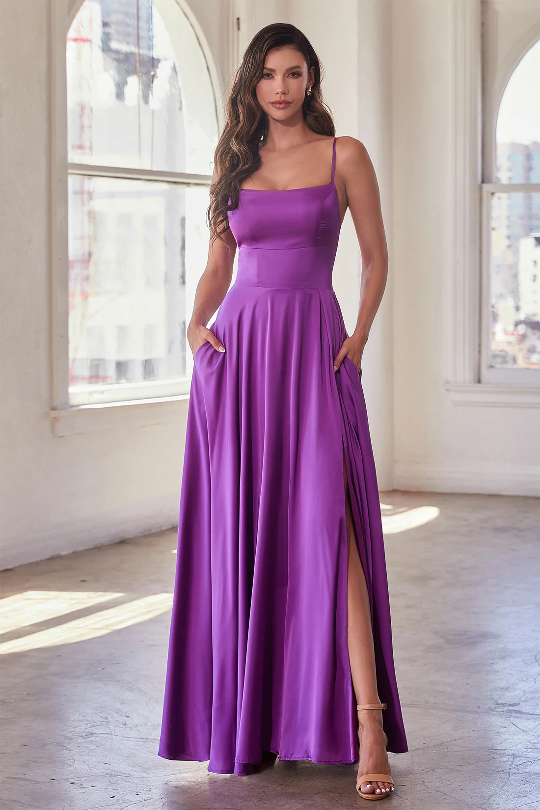 Justine Gown - Satin A-Line Gown | Lady Black Tie