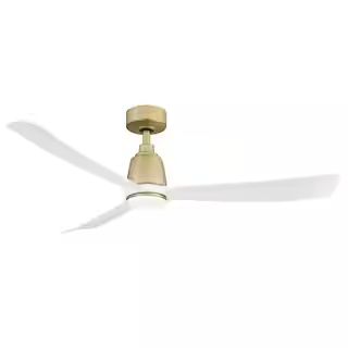 FANIMATION Kute 52 in. Indoor/Outdoor Brushed Satin Ceiling Fan with Remote Control and DC Motor ... | The Home Depot