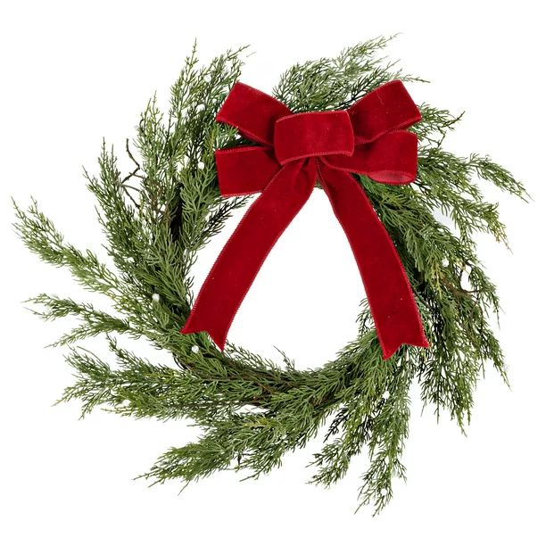Holiday Time Christmas Red Bow Wreath, 20 inch diameter - Walmart.com | Walmart (US)