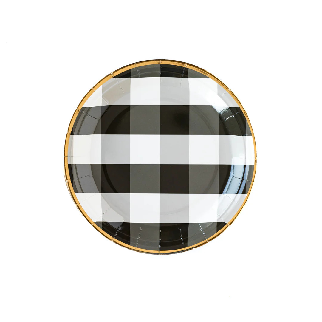 Gingham Farm Buffalo Check Paper Plates | My Mind's Eye