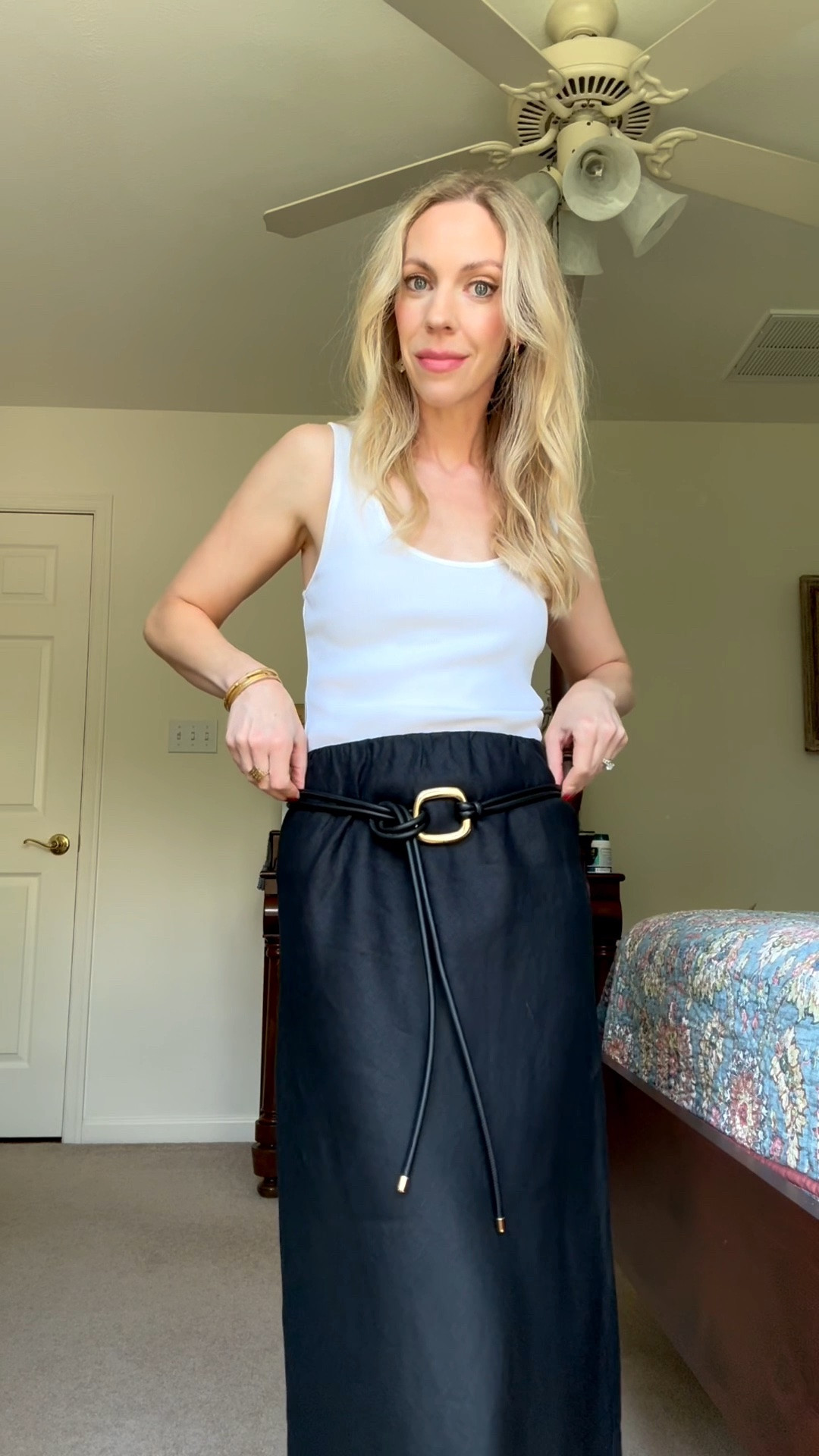 Date night outfit, over 40 date night, @Quince linen skirt, @Madewell leather wrap belt

#LTKOver40 #LTKSaleAlert #LTKxMadewell