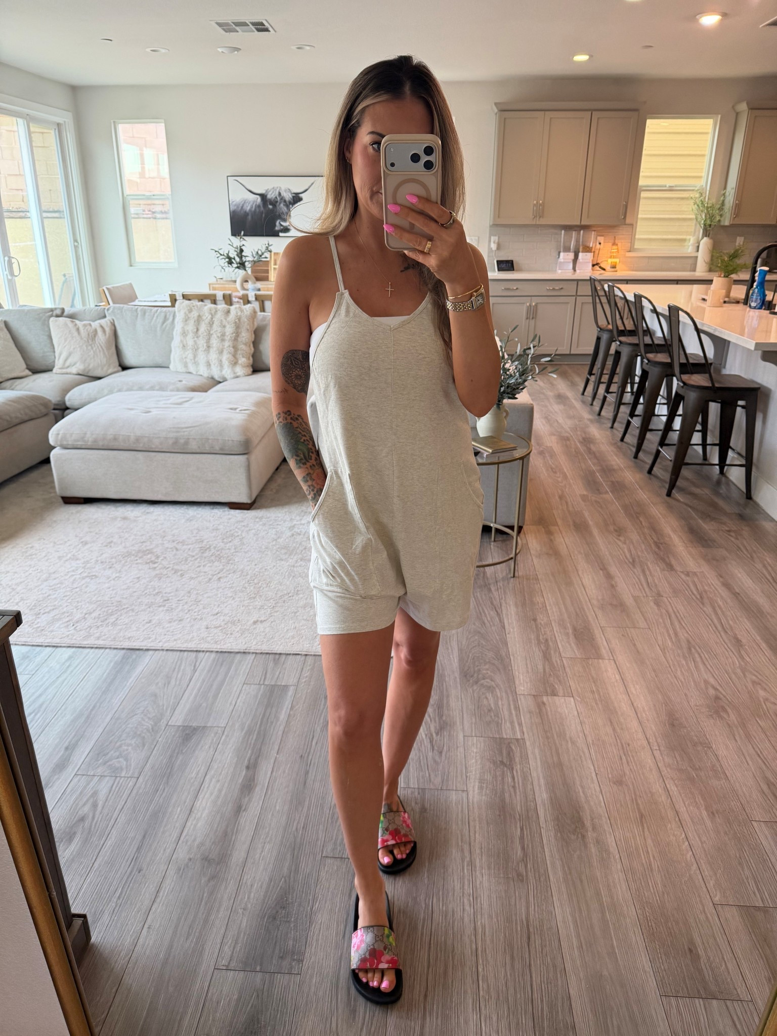 Wearing a size small in the romper. Shoes can be found on my blog  

#LTKmomlife #LTKgrwm #LTKootd