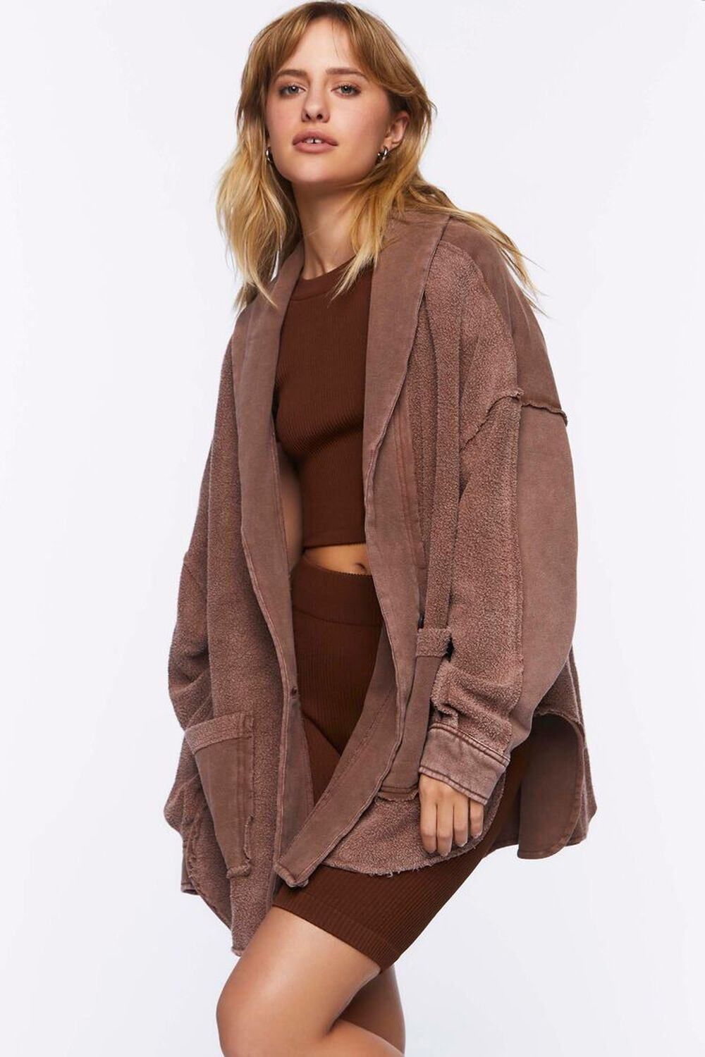 Reverse Fleece Cardigan | Forever 21 (US)