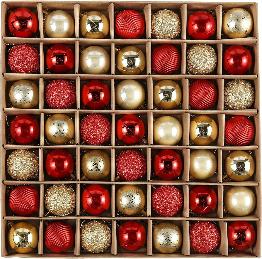 Valery Madelyn Weihnachtskugeln,49 stück Christbaumkugeln Weihnachtskugel mit Geschenkpaket, Wei... | Amazon (DE)