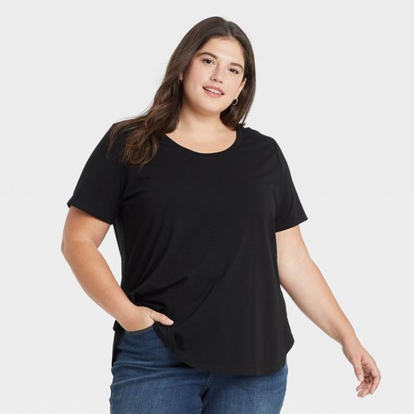 Women's Plus Size Essential Relaxed Scoop Neck T-Shirt - Ava & Viv™ | Target