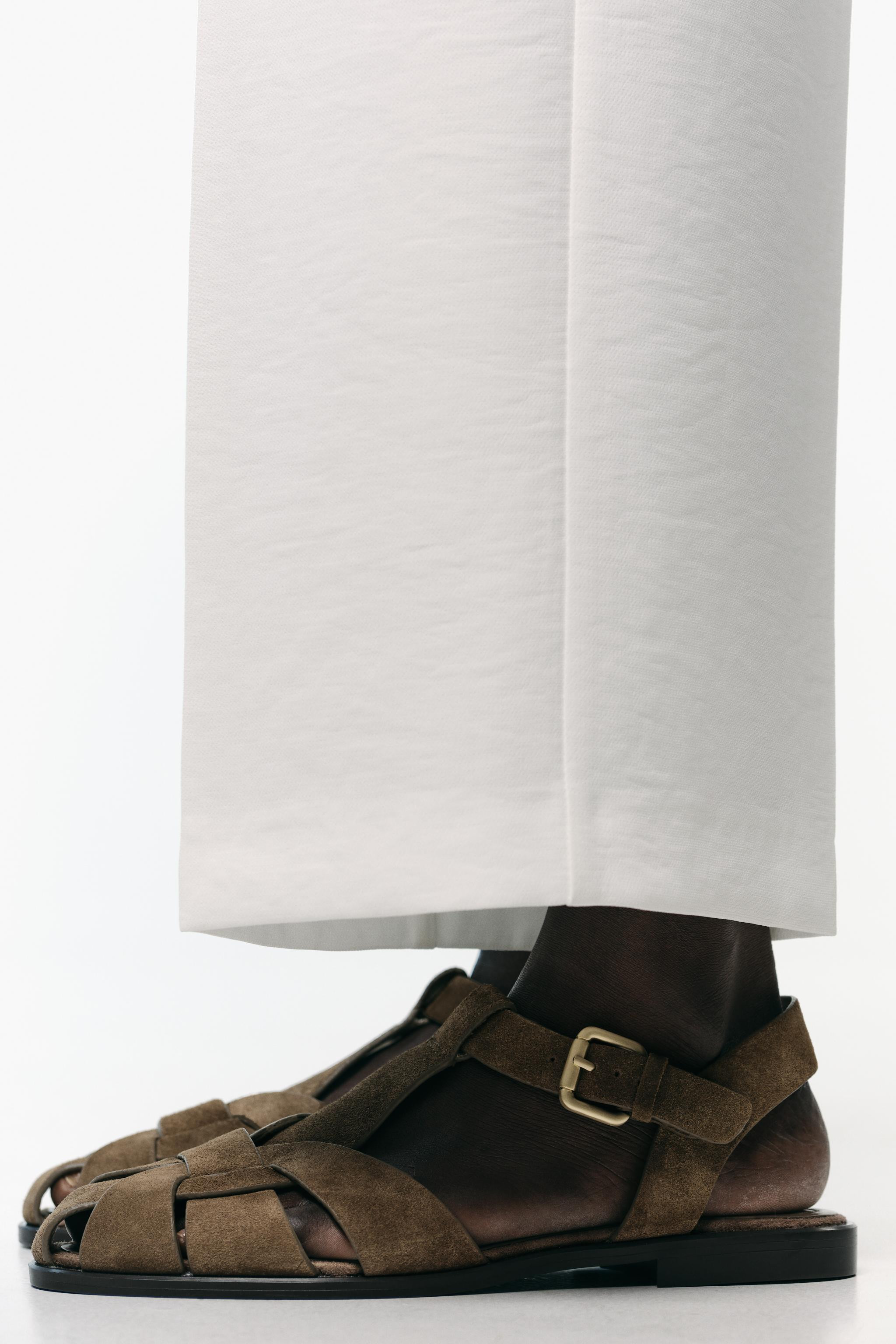 SPLIT SUEDE CAGE SANDALS | Zara UK