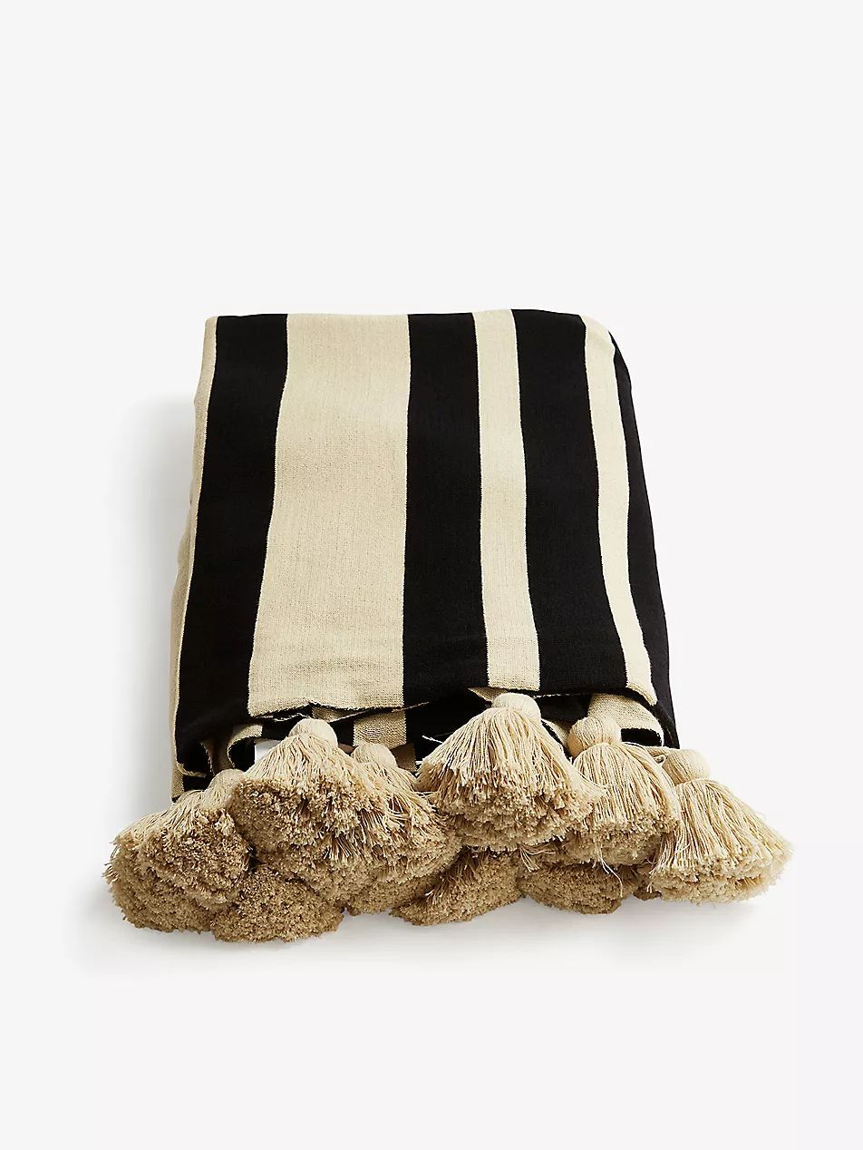 Vicky tasselled cotton blanket 210 x 275cm | Selfridges