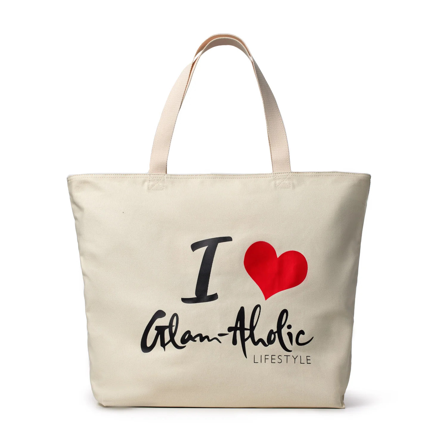 SIGNATURE LOGO CANVAS TOTE - RED | Glam-Aholic Lifestyle