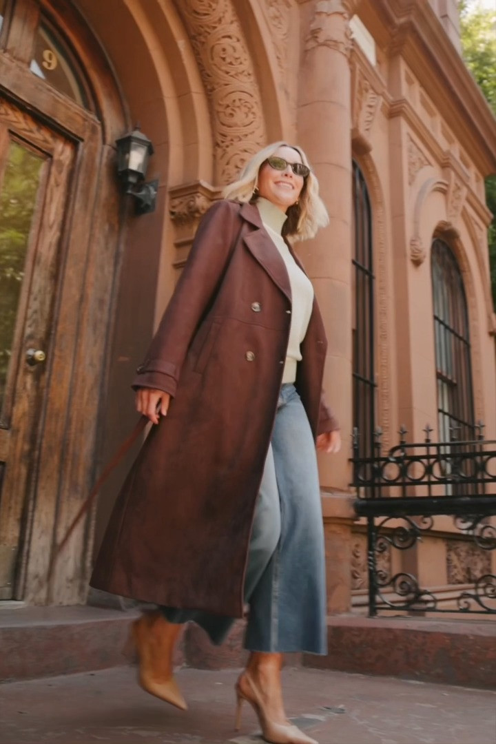 This brown suede Carnegie Coat from Baltic Born is such a gorgeous fall statement piece 🤎 I love the rich suede look, structured trench-inspired shape, and removable waist tie that gives it such a polished feel without trying too hard. It has that heavier, fully lined finish that makes it perfect for chilly fall days, dinner plans, work outfits, or dressing up a simple sweater-and-jeans look. Such an easy way to make an outfit feel instantly more elevated and expensive-looking. 🍂✨

#BalticBorn #BalticBornStyle #FallCoat #SuedeCoat #BrownSuede #BrownCoat #FallFashion #FallOutfit #FallStyle #AutumnFashion #AutumnOutfit #TrenchCoat #TrenchCoatStyle #FallOuterwear #WomensOuterwear #FallWardrobe #FallWardrobeEssentials #CoatSeason #LayeringSeason #FallLayering #ChicFallStyle #ClassicStyle #ElevatedBasics #NeutralStyle #BrownOutfit #ChocolateBrown #FallColorPalette #WorkwearStyle #DinnerOutfit #EverydayChic #StreetStyle #FallStreetStyle #PolishedStyle #TimelessFashion #QuietLuxuryStyle #LuxuryInspired #FallFashionFinds #CozyChic #SweaterWeather #ColdWeatherStyle #FallLooks #AutumnStyle #FallInspo #FallOutfitInspo #CoatOutfit #SuedeStyle #ModernClassic #CapsuleWardrobe #FallCapsuleWardrobe 

 #LTKSeasonal #LTKU #LTKSaleAlert