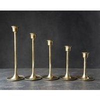 Brass Taper Candle Holders  Graduated Gold Candlestick Holders  Set of 5 Polished  Vintage Wedding Decor | Etsy (US)