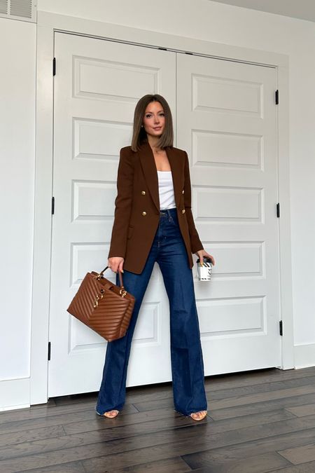 alc blazer (sized down to 00 but could have worn tts too)
bp white cami (tts, xs)
veronica beard wide leg jeans (sized up one to 25)
rebecca minkoff bag

#LTKxNSale #LTKstyletip #LTKitbag
