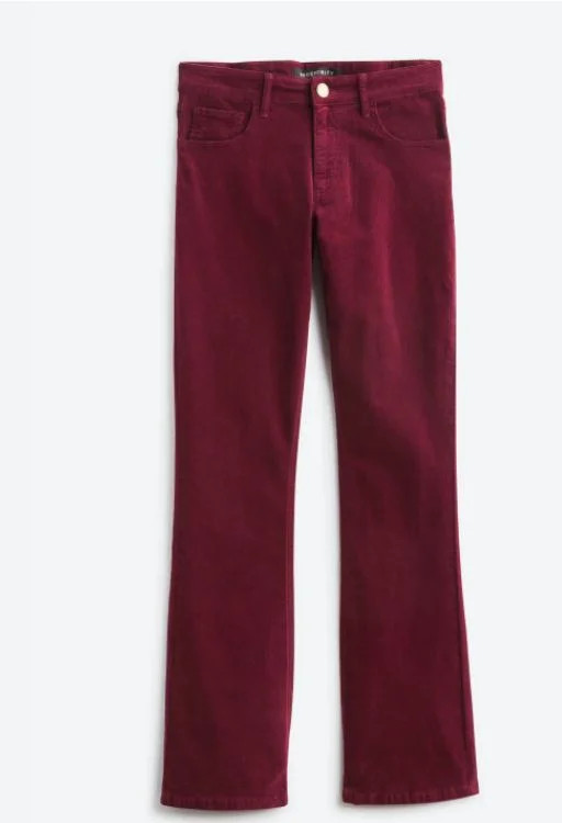 Prosperity Women's Burgundy Sheila Bootcut Corduroy Jean, 32 | Walmart (US)