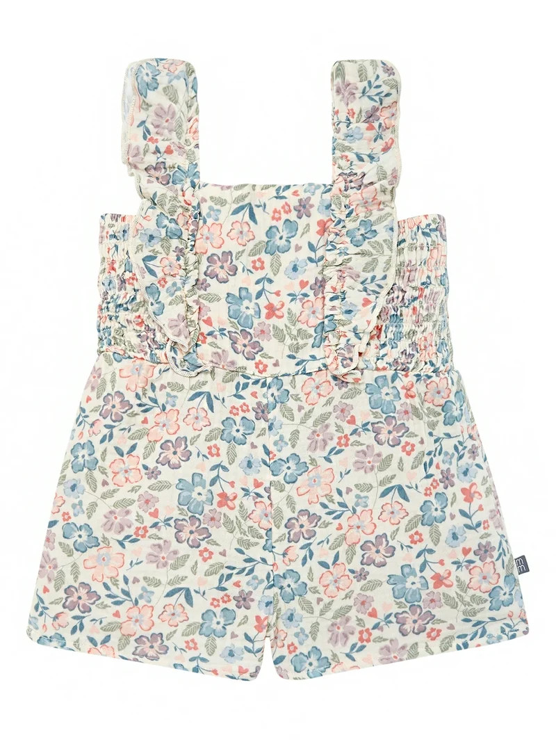Modern Moments by Gerber Toddler Girl Smock Ruffle Wide Leg Romper, Sizes 12M-5T | Walmart (US)