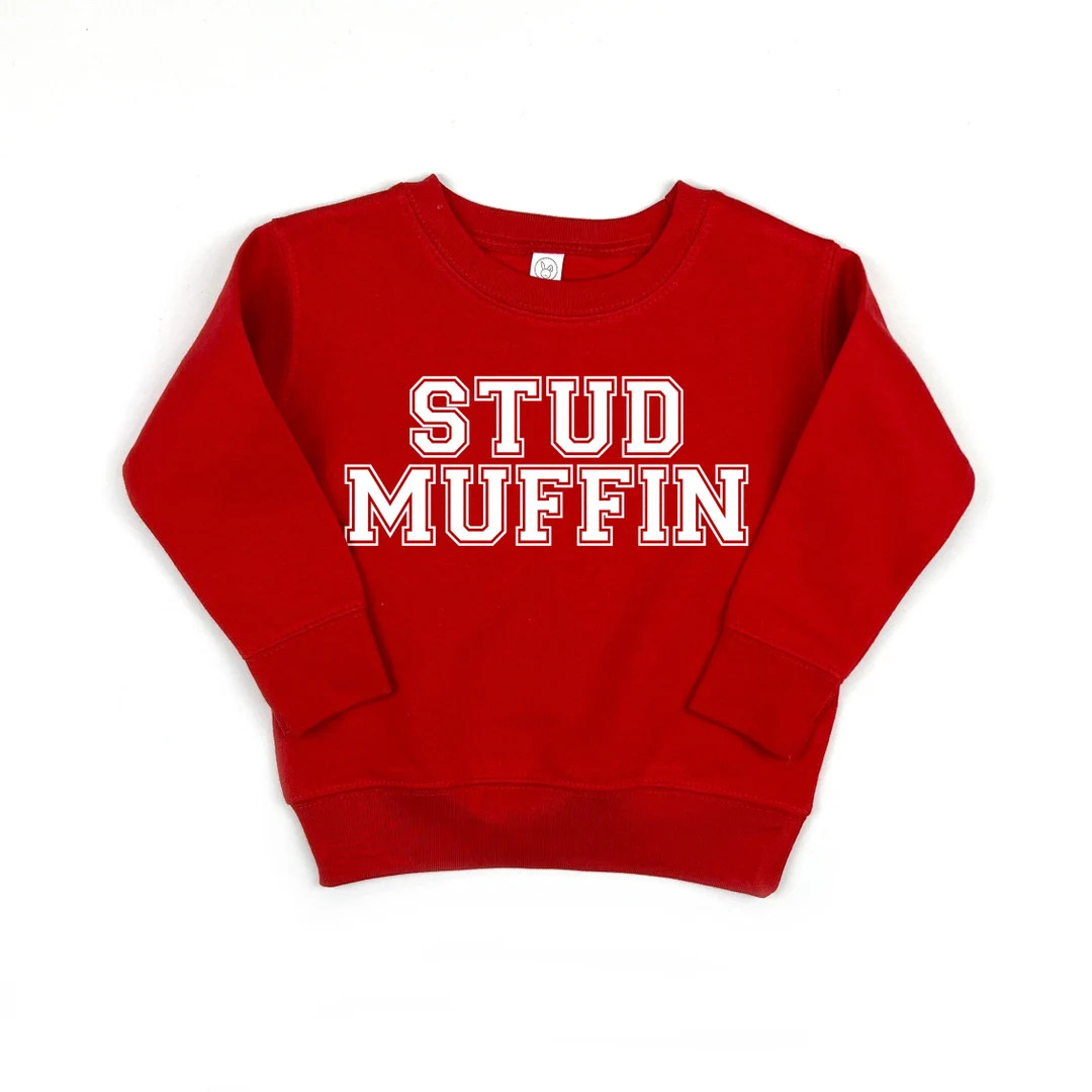 Stud Muffin Sweatshirt, Boys Valentines T Shirt, Baby Boy Valentine's Day Outfit, Toddler Boy Val... | Etsy (US)