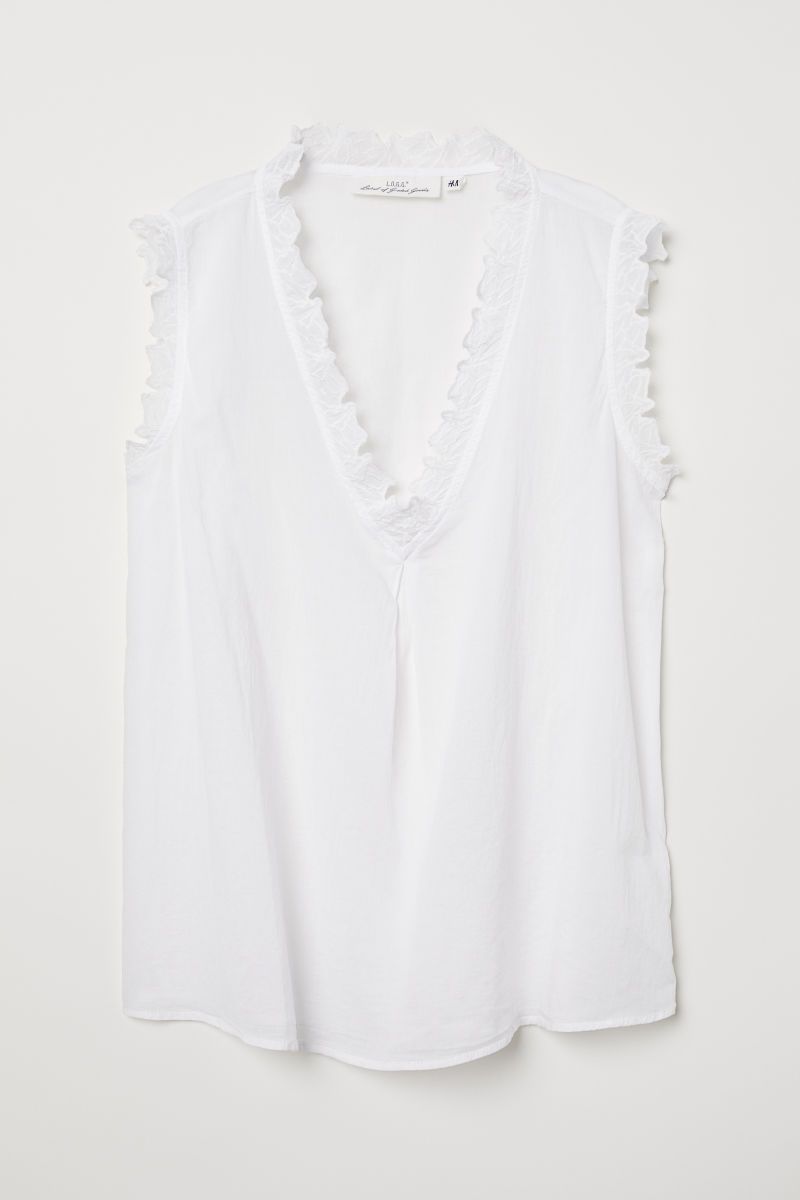 H&M Sleeveless Cotton Blouse $24.99 | H&M (US)