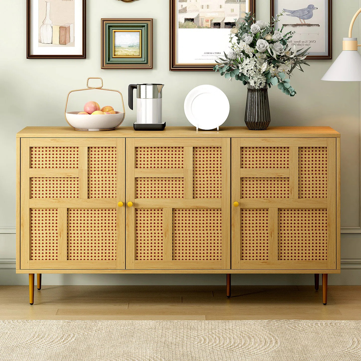 Bayou Breeze Arlan 57'' Sideboard,buffet table,storage credenza with Adjustable Shelves | Wayfair | Wayfair North America