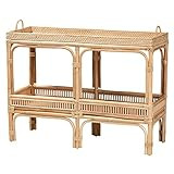 Bali & pari Lombok Modern Bohemian Natural Rattan 2-Tier Console Table | Amazon (US)