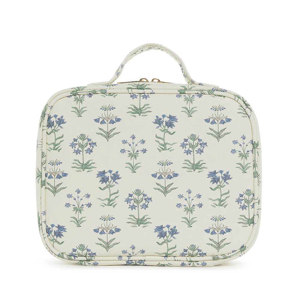 TRVL2 COSMETIC TOILETRY CASE - PROVENCE WITH GREEN PINSTRIPE LINER | TRVL DESIGN
