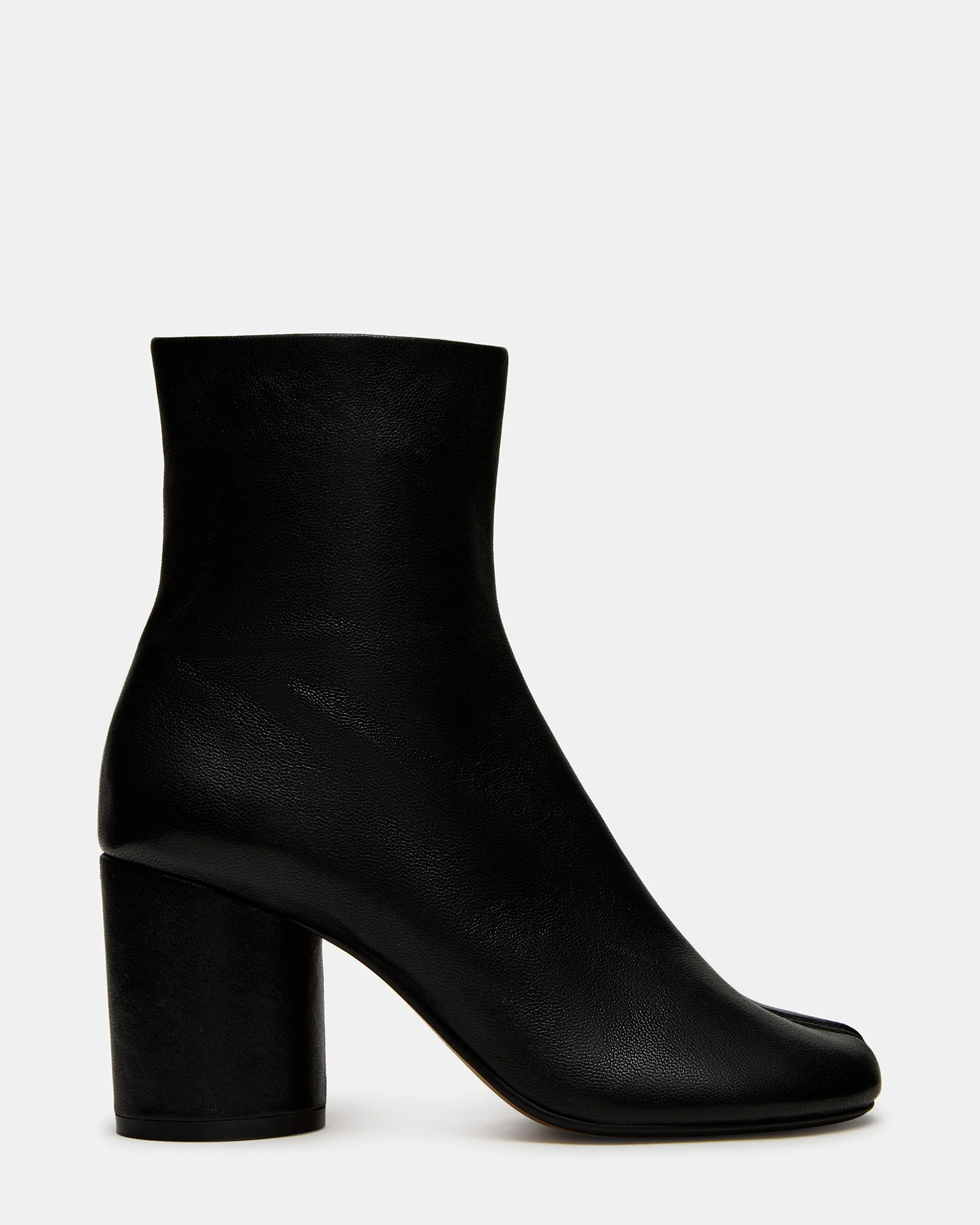 CARO Black Leather Tabi Split-Toe Block Heel Women's Ankle Boot | Steve Madden (US)