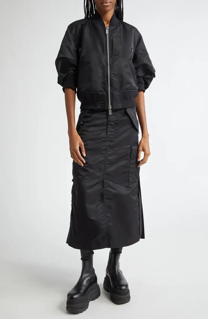 Short Sleeve Nylon Twill Bomber Jacket | Nordstrom