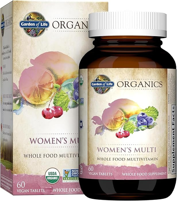 Garden of Life Organics Organic Multivitamin for Women - Womens Multi with Vitamin C, D, Folate, ... | Amazon (US)