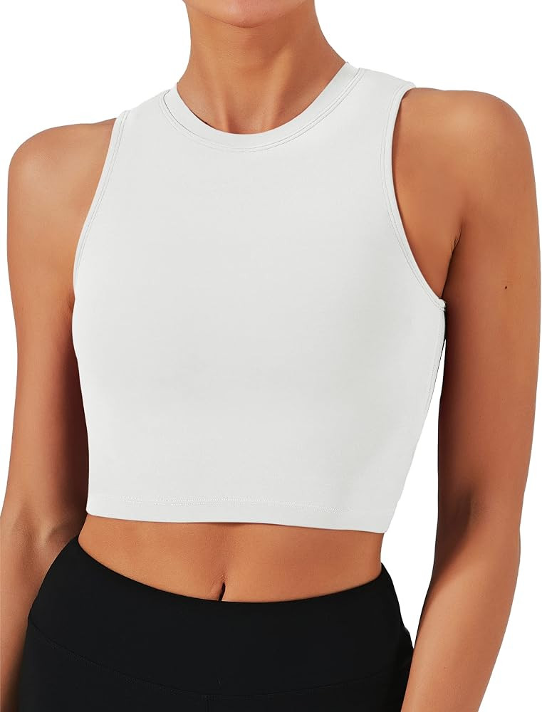 Natural Feelings  Sports Bras for Women Removable Padded Yoga Tank Tops Sleeveless Fitness Workou... | Amazon (US)