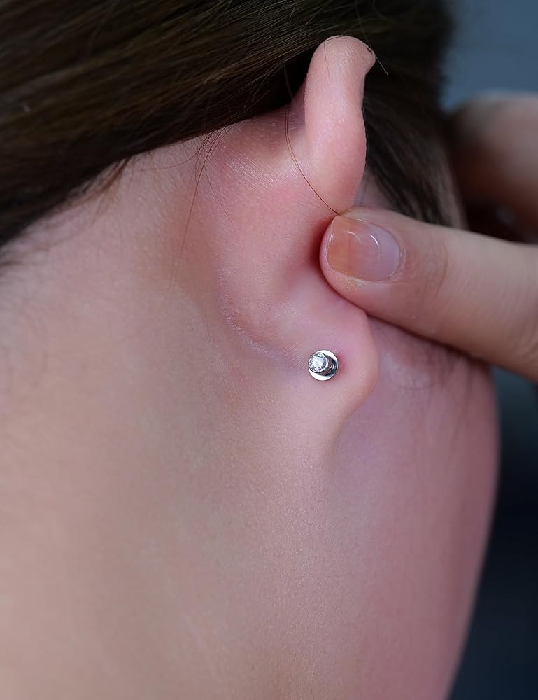 limerencia Hypoallergenic G23 Implant Grade Titanium Screw Back Earrings Tragus 20G Helix F136 Pi... | Amazon (US)