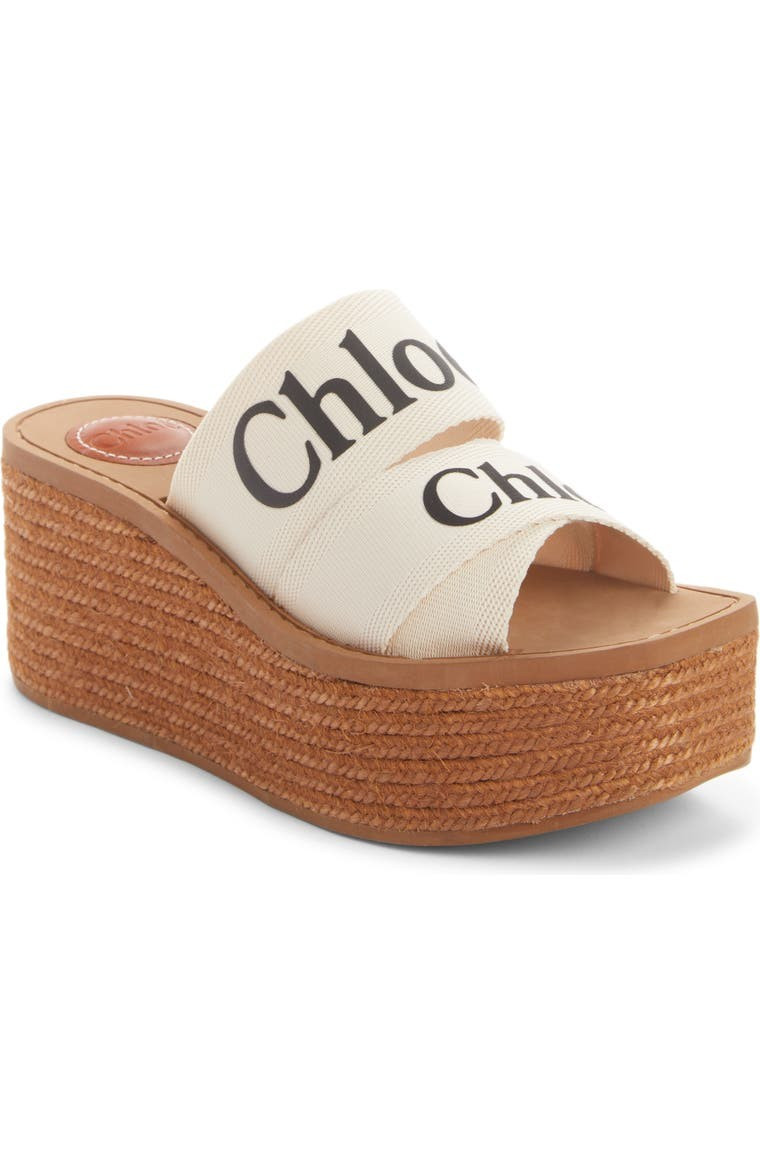 Woody Logo Espadrille Platform Slide Sandal | Nordstrom
