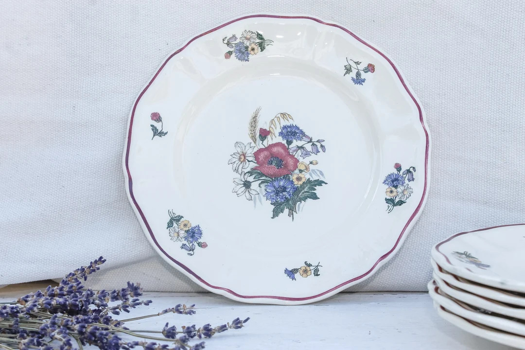 Set de 6 assiettes à dessert, Sarreguemines Agreste Collection - Français vaisselle vintage en ... | Etsy (US)