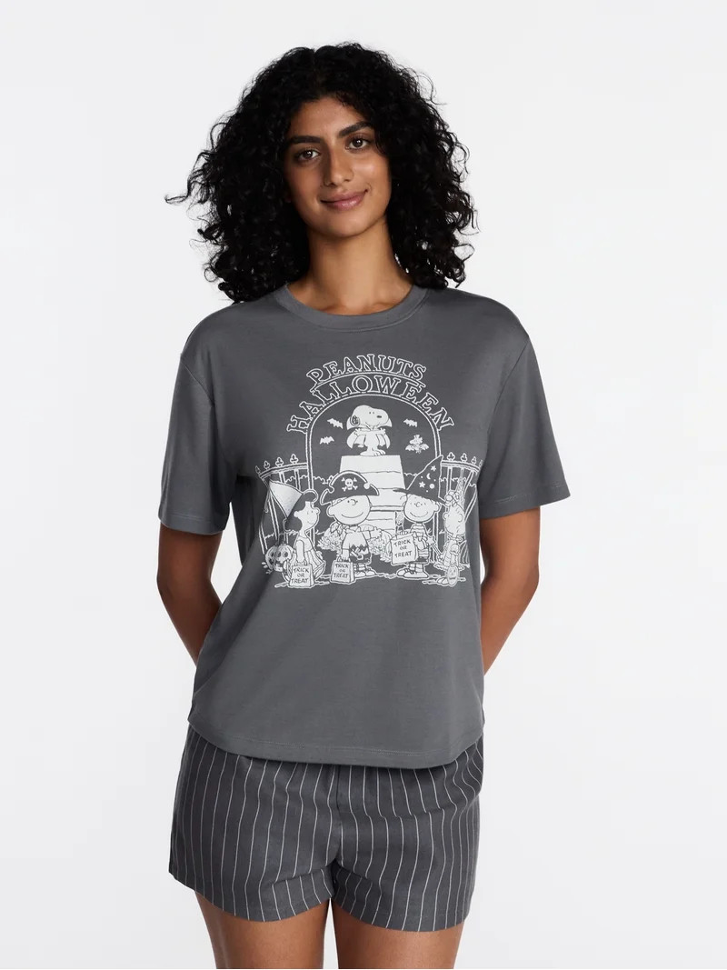 Peanuts Halloween Night Women's and Women's Plus Shorty Set, 2-Piece Sizes XS-3X | Walmart (US)
