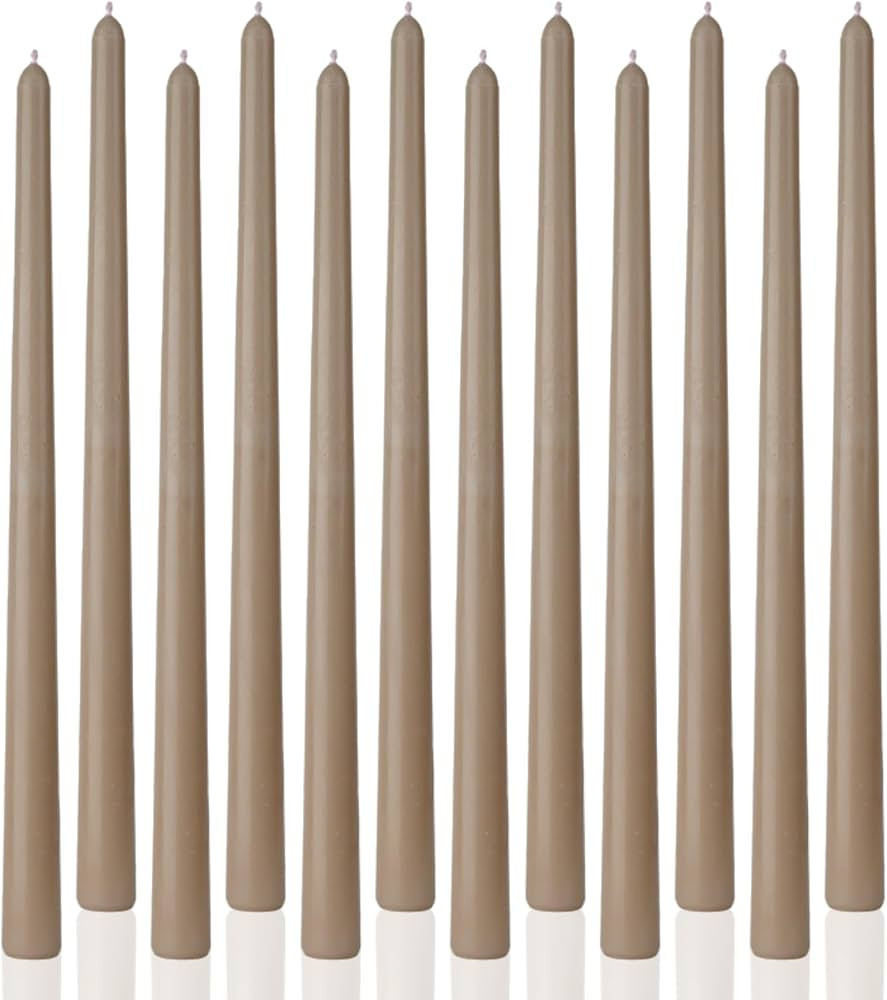 Sahara Beige Tall Taper Candles 12 inch Unscented Smokeless Long Tall Tapered Candle for Candlest... | Amazon (US)