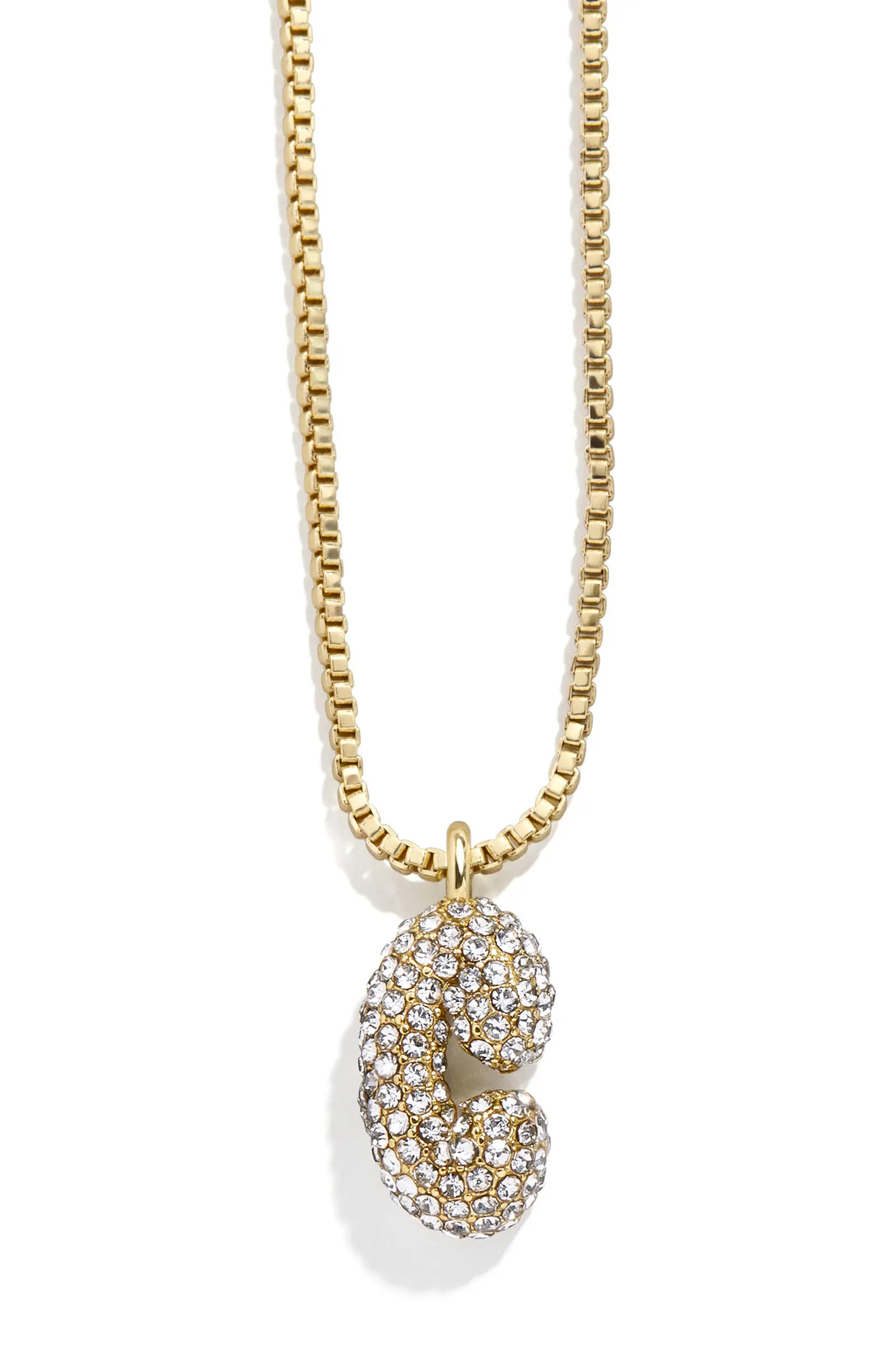 BaubleBar Mini Pavé Bubble Initial Necklace | Nordstrom | Nordstrom