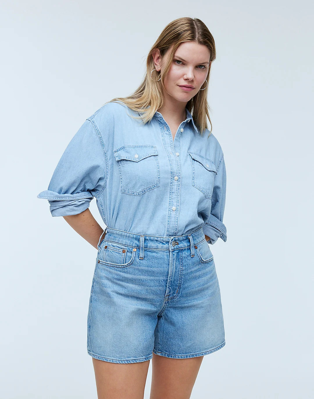 The Curvy Perfect Vintage Mid-Length Short in Grennan Wash | Madewell