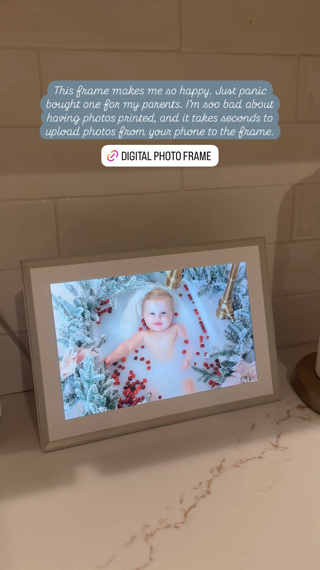 Love our aura frame!
Last minute christmas gift
Digital photo frame
Gift guide


#LTKFindsUnder100 #LTKFindsUnder50 #LTKHome