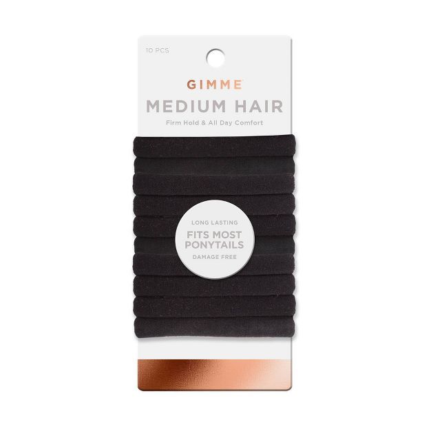 Gimme Beauty Medium Hair Bands - Black - 10ct | Target