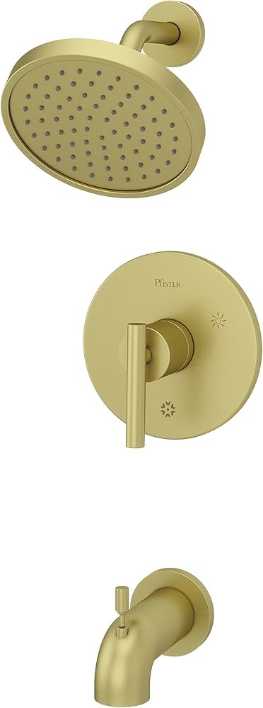 Pfister LG898NCBG Contempra 1-Handle Tub and Shower Trim, Brushed Gold | Amazon (US)