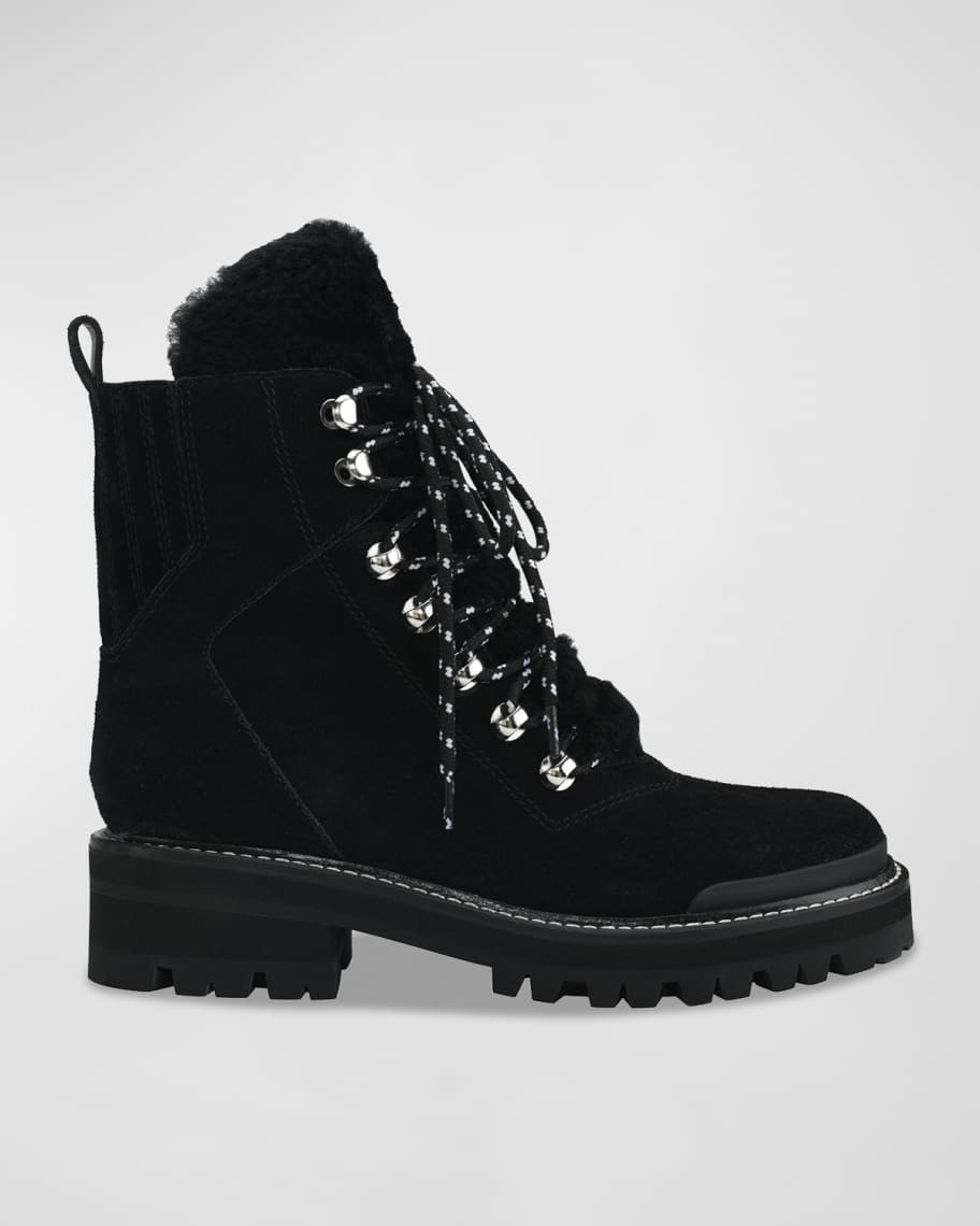 Marc Fisher LTD Izzie Shearling Fur Hiker Boots | Neiman Marcus
