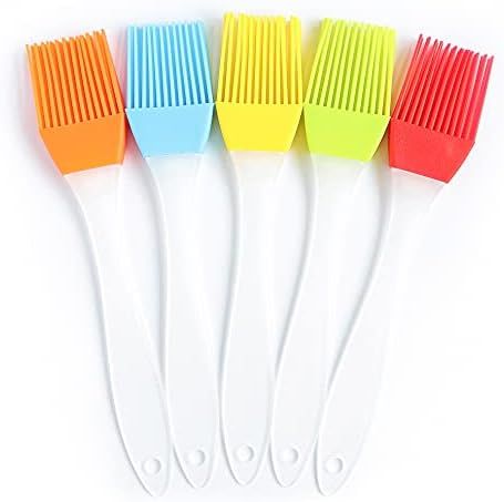Silicone Basting Brush 5 Pack Heat Resistance Pastry Brushes Oil Brush Great for Steaks, BBQ, Bak... | Amazon (US)