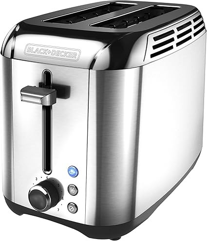 BLACK+DECKER TR3500SD Rapid Toast 2-Slice Toaster, Stainless Steel       Add to Logie | Amazon (US)