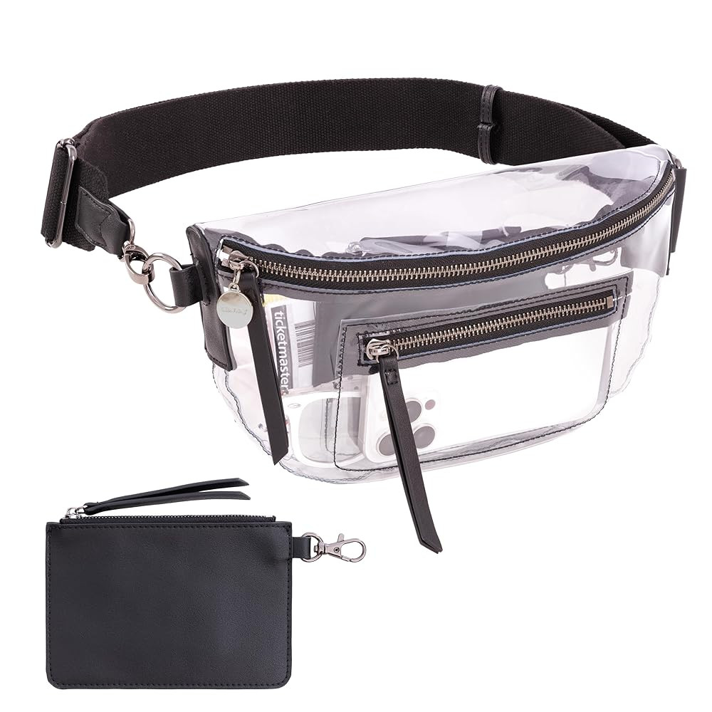 Clear Fanny Pack for Women - Fashionable Clear Bag for Stadium Events w/Privacy Pouch - Lightweig... | Amazon (US)