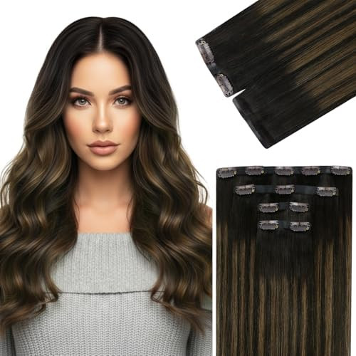 Ve Sunny Remy Clip in Hair Extensions Seamless Human Hair 100g Invisible Scalp Thinning Hair Fill... | Amazon (US)