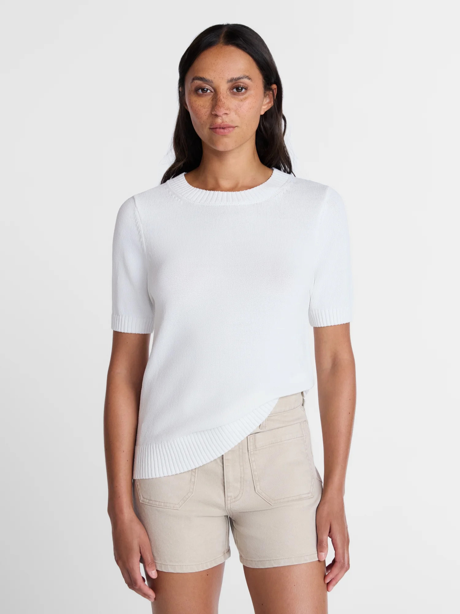 Time and Tru Women's Crewneck Sweater with Short Sleeves, Lightweight, Sizes XS-XXXL - Walmart.co... | Walmart (US)