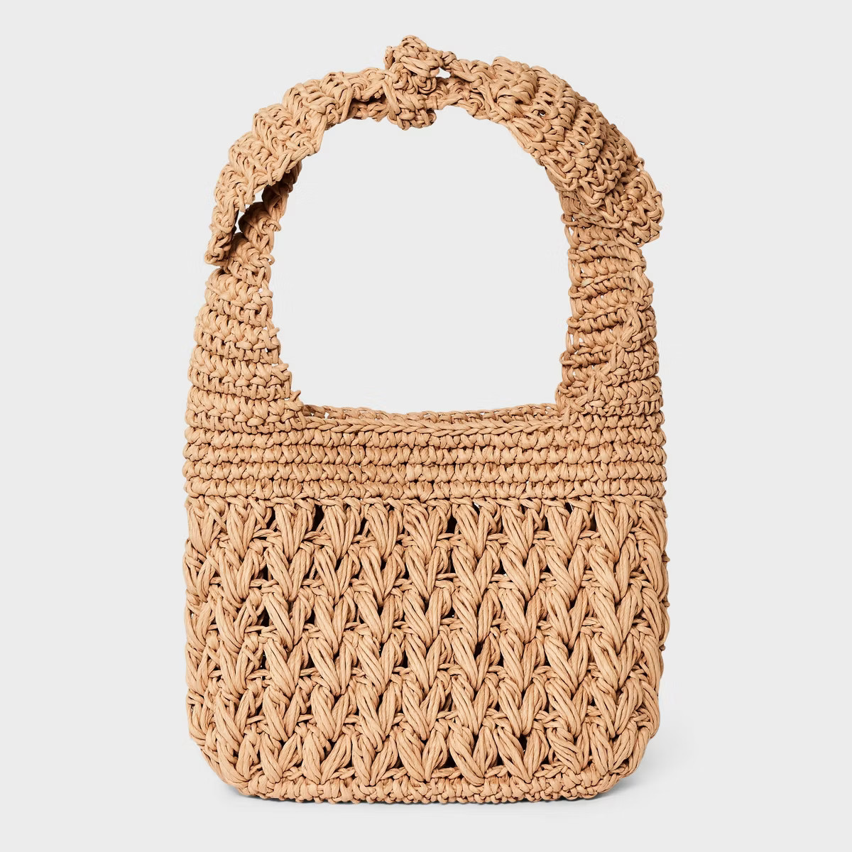 Straw Tie-Top Shoulder Bag - A New Day™ Light Brown | Target
