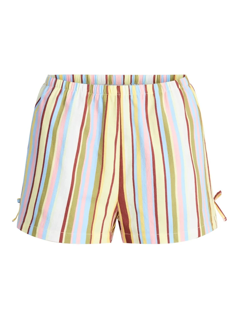 No Boundaries Cotton Pull-On Shorts with Side Bows, Women's XXS-XXL | Walmart (US)
