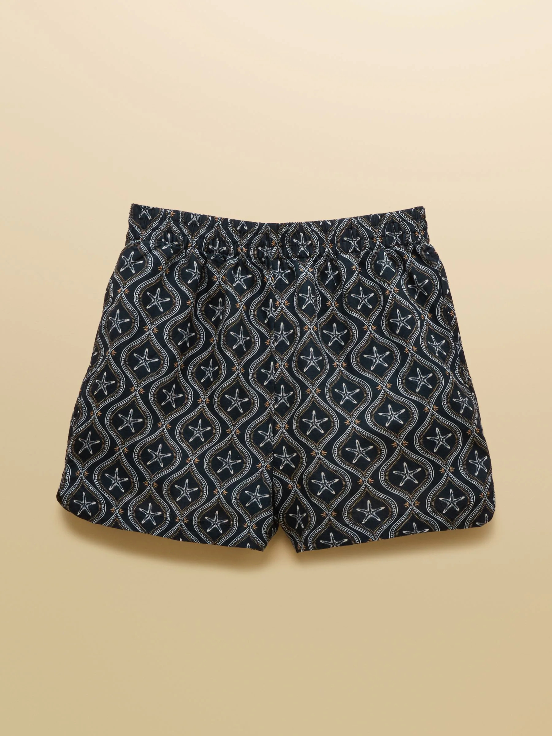 Joules Joules Navy Starfish Pull On Shorts with Linen | Next US