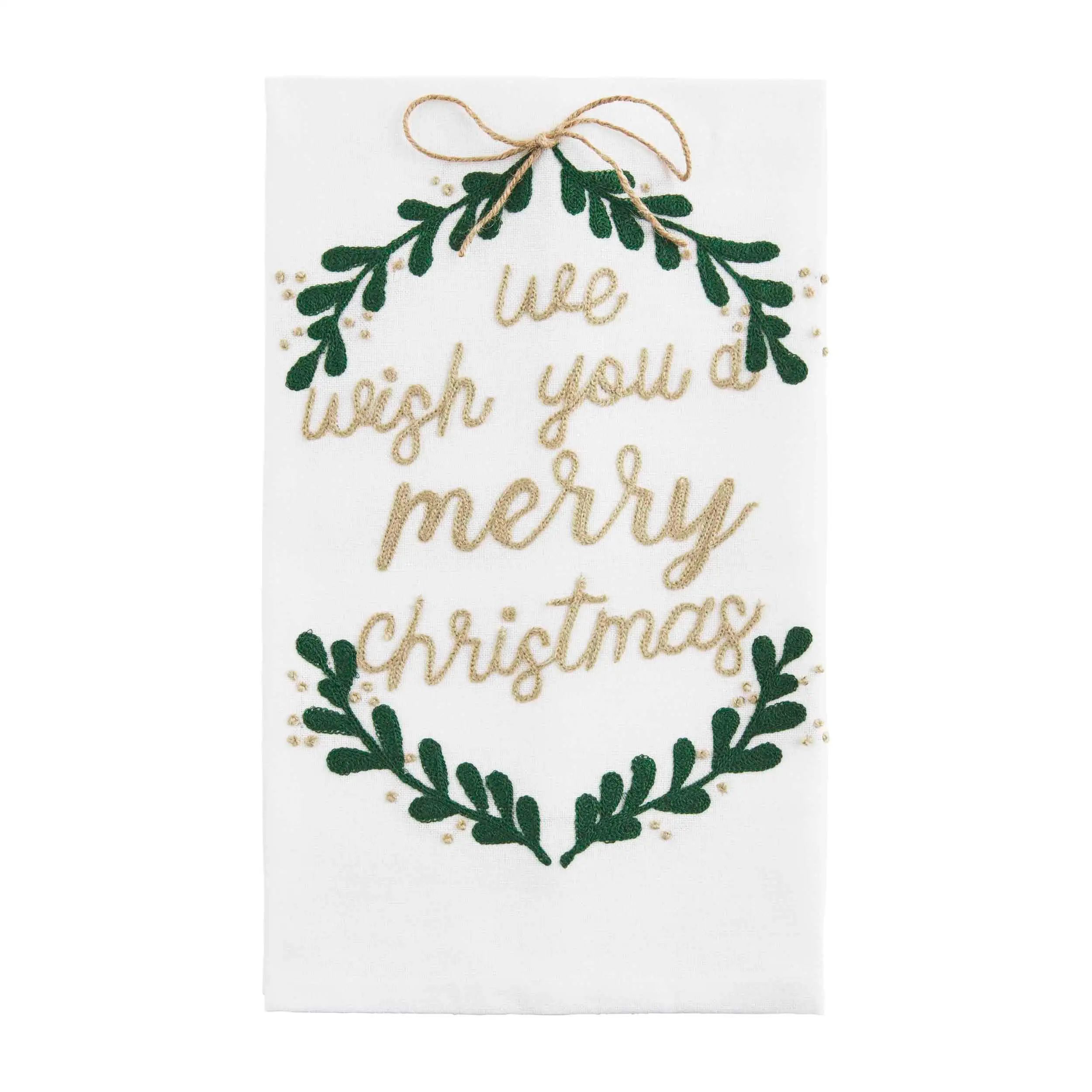 Wish you christmas greenery towel | Mud Pie (US)