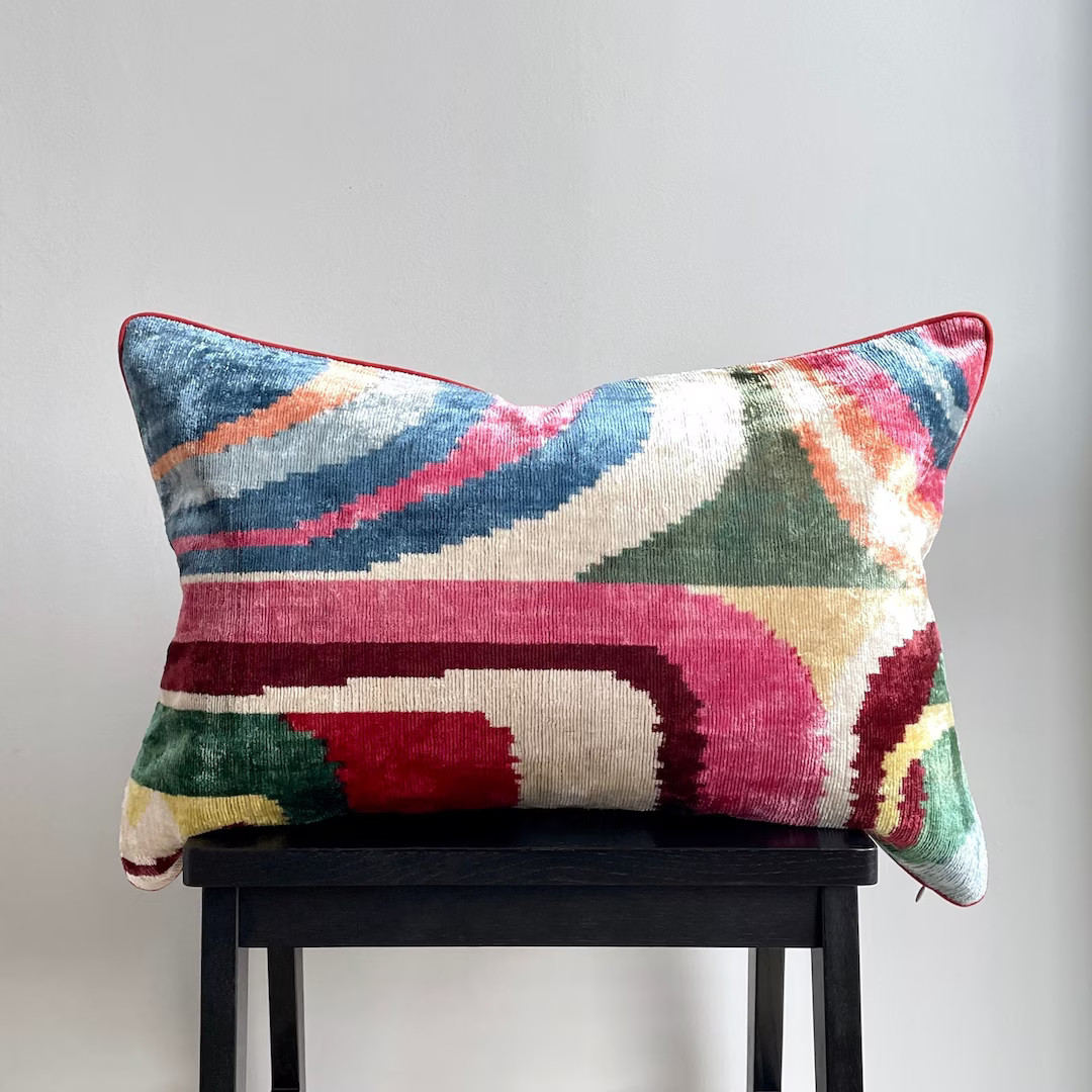Velvet Ikat Cushion Picasso | Velvet Ikat Pillow Picasso | Etsy (US)