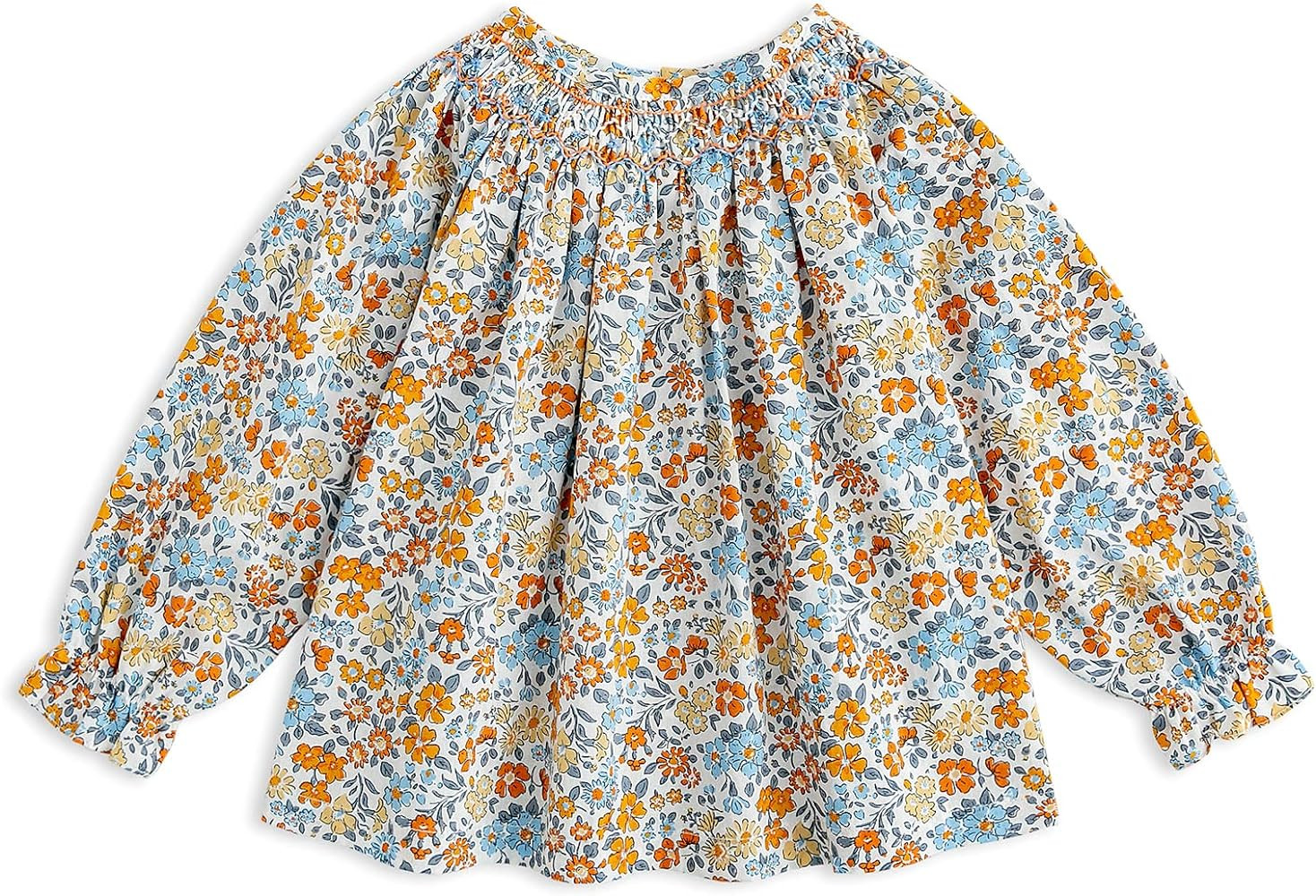 Curipeer Long Sleeve Baby Girls Blouse for Spring Casual Toddle Girl Cotton Outfits White 4-5 T | Amazon (US)