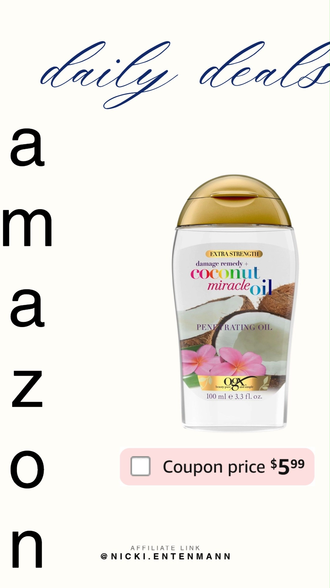 This OGX Extra Strength Damage Remedy + Coconut Miracle Oil penetrating hair oil treatment brings cheerful charm and effortless shine to hair routines with nourishing style. #OGX #HairCare #CoconutOil #HairTreatment #DamageRemedy #HealthyHair #BeautyCare #HairEssentials #DailyRoutine #ModernLiving 🌴✨💆‍♀️ 

 #LTKselfcare #LTKSaleAlert #LTKBeauty
